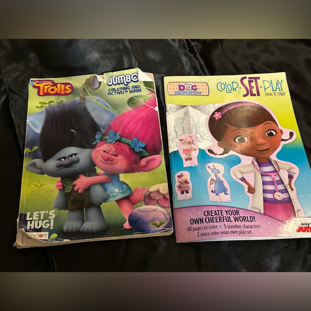 Doc mcstuffins and trolls activity books